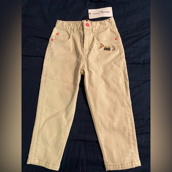 The Marc Jacobs Kids White Jeans with Donut Patch Luxury Designer Denim - Picture 2 of 8